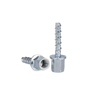 Hex Washer Head Galvanized Carbon Steel Concrete Anchors Internal Thread Head Hanger Bolts M6 Thread 4.8 Grade for Tapping Ceilings