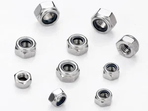 Hex Zinc Plated Fully Threaded Nylon Locking Ring Metric Nut M6