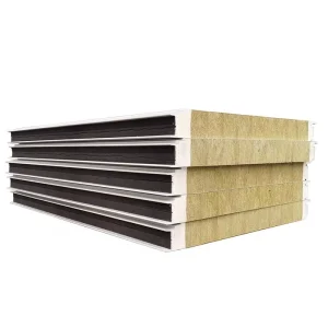 Hidden Screw Joint Rock Wool Sandwich Panel with PU Edge Sealing for Wall