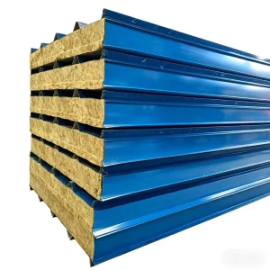High Density Fire Resistance Rock Wool Sandwich Roof Plate for Industrial Warehouse