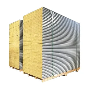 High Density Rock Wool Sandwich Corrugated Color Steel Panel Fireproof Sound Insulation Eco Friendly Lightweight Outdoor