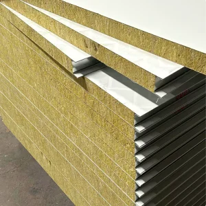 High Density Rock Wool Sandwich Panel with Metal Skin Modern Design for Outdoor Wall Roof Insulation Waterproof and Fire resistant