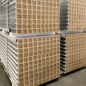 High Density Rock Wool Sandwich Panels Fireproof Wall and Roof for Warehouse Construction