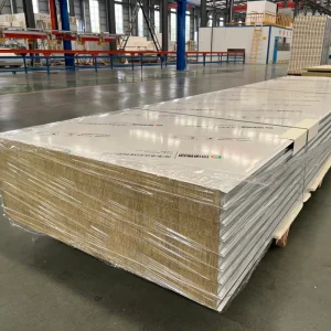 High Density Rockwool Sandwich Wall Panels A1 Fire Resistant Color Steel Roof Plates For Industrial Building