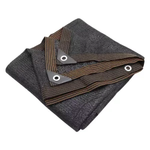 High-Density Woven HDPE Rectangle Shade Net Black UV-Stabilized Reinforced Edges Grommets Outdoor Patio Courtyard