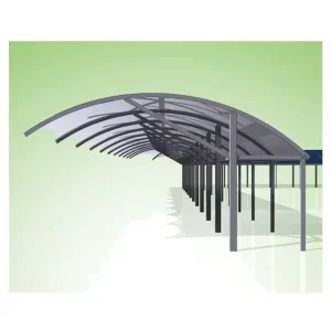 High Durability Hot Dipped Galvanized Light Steel Car Parking Canopy Prefabricated Garage Welding Bending Light Grey Paint