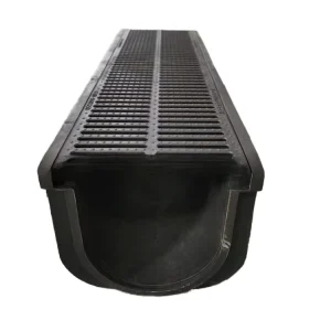 High Durable Iron Cast Grate U shape Lightweight HDPE Trench Balcony Drain Easy Construction Plastic Building Materials