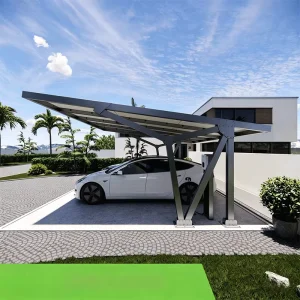 High End Modern Arched Steel Structure Outdoor Carport for Luxury Residential Villas Stable and Beautiful Car Sunshade