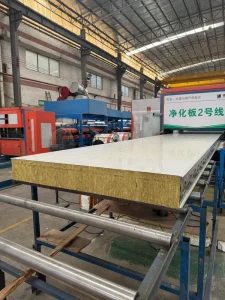 High Heat Resistant Fireproof Waterproof Metal Lightweight Fast Installation Industrial PPGI Kiln Rock Wool Sandwich Panel Low