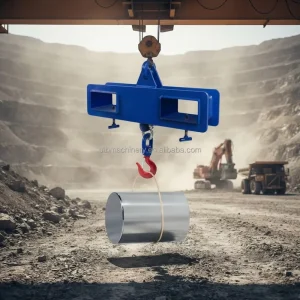 High Load 6600 Lbs Forklift Lifting Beam Attachment Double Fork Pocket Safety Centering Bolts For Industrial Facility