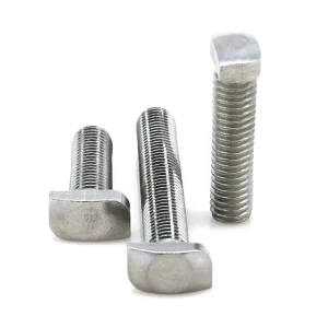 High Precision SUS304 Stainless Steel T Bolt with Square Neck for Industrial Rails