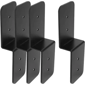 High Quality Customizable Heavy Duty Steel Black Z Brackets 6″ Post Beam Support Double Angle Channel Profile Corner Brace