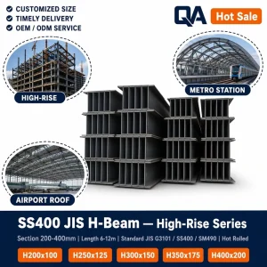 High Quality Hot Rolled H Section Structural Steel Steel H-shaped SS340 Q235B Q195 SAE ASTM AISI H-beam Steel