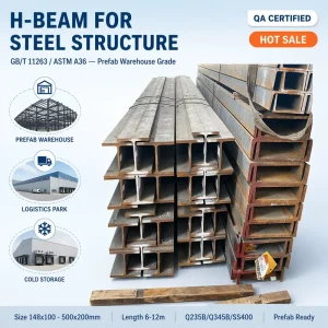 High Quality Hot Rolled Wide Flange H Beam Structural Steel H Section Beam Q235B A36 A572 SS400 S355JR 100×100-400×400 6m