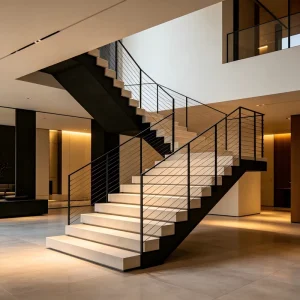 High Quality L-Shaped Staircase Suitable for Indoor