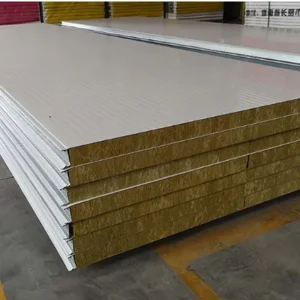 High Quality PU Edge Sealed Rock Wool Sandwich Panel for Roof and Wall Thermal Insulation