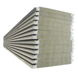 High Quality Polyurethane Edge Sealed Rock Wool Sandwich Panel Fireproof Rainproof Thermal Insulation Eco Friendly Roof