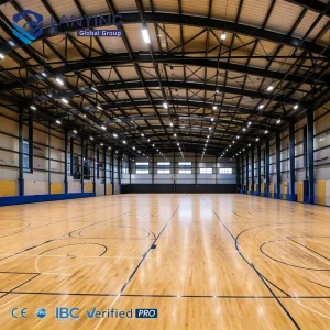 High Quality Prefabricated Steel Structure Competitive Stadium Large Span Indoor Sports Facility Gymnasium Building