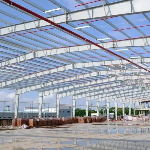 High Rigidity Heavy Steel Structure Plant with Welded Joint Reinforcement Garage Shed
