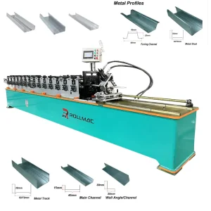 High Speed Light Steel Keel C U Ceiling Frame Aluminium Profile Metal Stud and Track Omega Furring Channel Roll Forming Machine