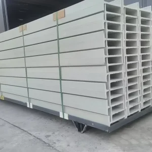 High Stiffness Lightweight FRP I Beam Wear Resistant Fiberglass H Profile Industrial Load Bearing Beam