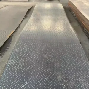 High Strength ASTM Certified Diamond Plate Steel Tear Drop Pattern Anti Slip Cutting Service for Stairs Walkway Applications