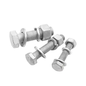 High Strength Carbon Steel Flat Tower Bolts Hot Dip Galvanized For Power Transmission 24mm