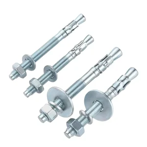 High Strength Concrete Wedge Anchor Bolt 8.8 Grade Zinc Plated Through Bolt for Building Structure
