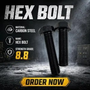 High Strength DIN933 Hexagon Head Bolt Black Oxide Grade 8.8 Carbon Steel M6 M64 Structural Hex Bolt Factory