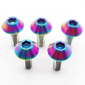 High Strength M6 Blue Anodized Titanium Umbrella Screw Socket Head Titanium Bolt for bicycle