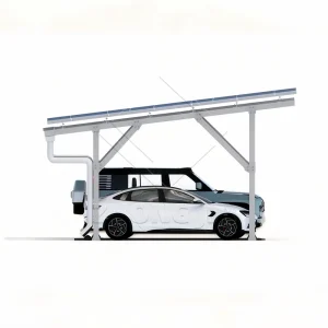 High Strength Q235 Steel Solar Carport Mounting Structure Anodized Finish 10 Year Warranty CE Certified for Coastal Area PV