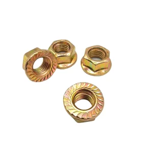 High Strength SS304 Stainless Steel DIN 6923 Flange Nut Zinc Coated Hexagon Nut with Knurled Flange Carbon Steel Serrets M8 Nut
