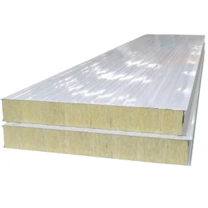 High Temperature Modern Metal Rock Wool Sandwich Panel for Partition Walls Prefab Houses Workshops & Warehouses