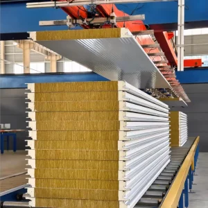 High Temperature Resistant Rockwool Sandwich Panel for Drying Room Fireproof A1 Rock Wool Oven Panel Board