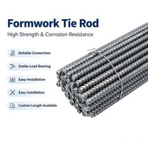 High Tensile 4.8 Grade Shuttering Tie Rod Q235 Carbon Steel Trapezoidal Thread Wall Tie Screw for Concrete Building Formwork
