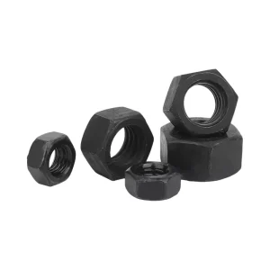 High Tensile Carbon Steel Grade 8.8 10.9 12.9 Hex Nut M2 to M30 Black Oxide Finish Heavy Duty Hexagon Nut for Steel Structure