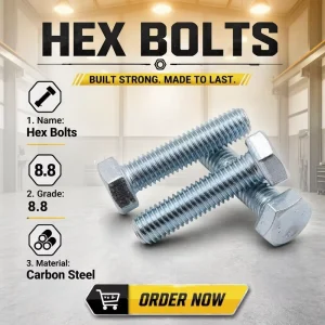 High Tensile Grade 8.8 Carbon Steel Full Thread Zinc Plated M6-M64 DIN933 Hex Bolt Hex Head Bolt for Steel Structure Engineering