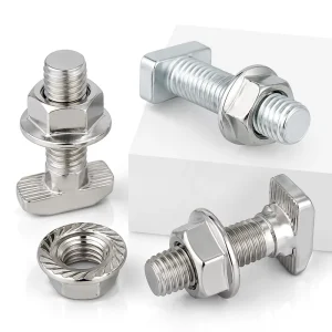 High Tensile Stainless Steel 304 T Bolt with Hex Nut and Flat Washer DIN933 Standard GB Compliant