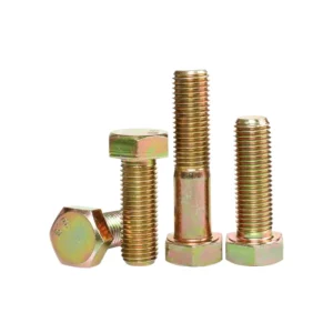 High Tensile Structural Hex Bolt and Nut ASME/ANSI B18.2.1 Carbon Steel Grade 8 Yellow Zinc Plated