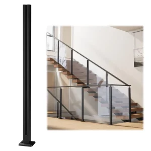 High end Modern Black Stainless Steel Glass Balustrades Railings for Apartments Villas Hospitals Staircases 5 Year Warranty