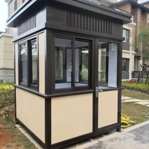 High end Steel Chinese Design Security Kiosk for Community Hospital School Waterproof & Windproof Guard Booth