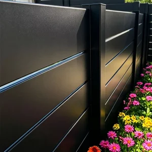 High quality Customized Easy Installation Aluminium Horizontal Slat Fence Panels Weather Resistant Outdoor Wall Fencing Panels