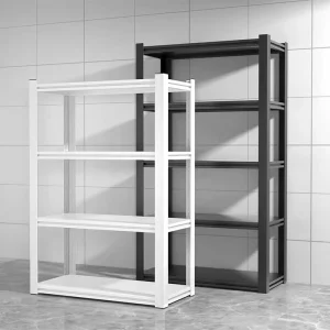 Home Black White Shelf Storage Rack Integrated Wall Balcony Display Floor Multi-layer No Punching Required