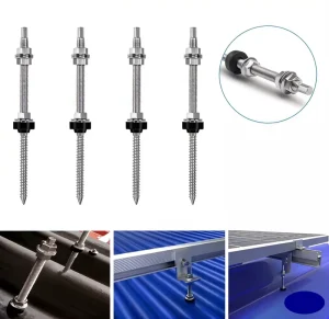 Home Tin Roof Mounting L Foot Solar Panel Bracket With Aluminum & Stainless Steel Hanger Bolt