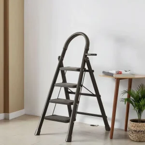 Home Use New Design Folding 4 Steps Carbon Steel Ladder 200KG Resistance Ladder Compact Adjustable Directional Ladder
