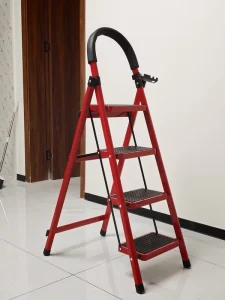 Home Use Warehouse Ladder Ergonomic Portable Ladder Rust Resistant A Frame Ladder for Kitchen