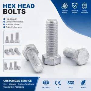 Hot Dip Galvanized Hex Bolt DIN933 DIN931 Grade 8.8 Carbon Steel Hexagon Bolt for Construction Fasteners M12*30mm M12*40mm