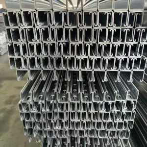 Hot Dip Galvanized Q235B Steel Solar Panel Mounting Bracket U Shaped Purlin Rafter Roof Mounted PV Systems Carport 41*41