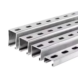 Hot Dip Galvanized Single Sided Slotted Unistrut Steel C Channel C Shaped Steel Channels Unistrut Strut Channel