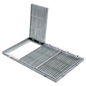 Hot Dip Galvanized Steel Bar Grating 1Mx1M Trench Cover Grate with Checkered Plate Frame for Industrial Drainage